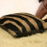Подушка "Зебра" из коровьей шкуры коричнево-чёрная