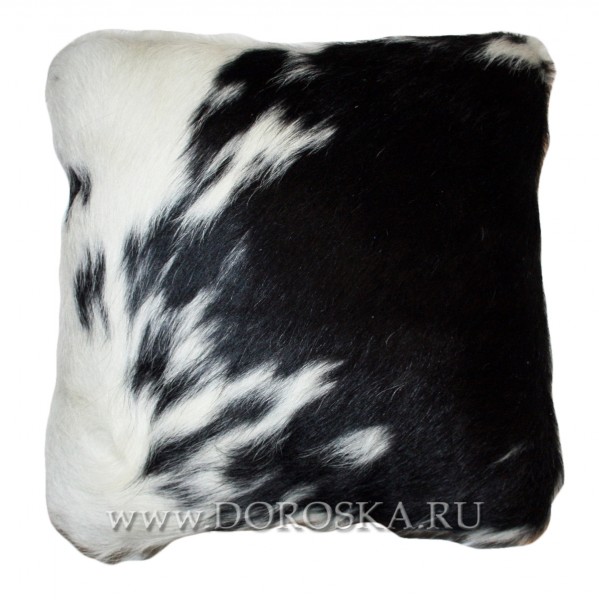 Подушка из шкуры коровы чёрно-белая
