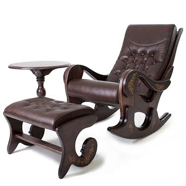 Кресло-качалка Грация (Венге) со столиком и банкеткой