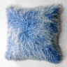 Подушка бело-голубая из тибетской овчины 60 х 60 см