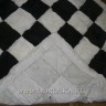 Ковёр из меха альпаки чёрно-белый с шахматным рисунком